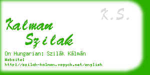 kalman szilak business card